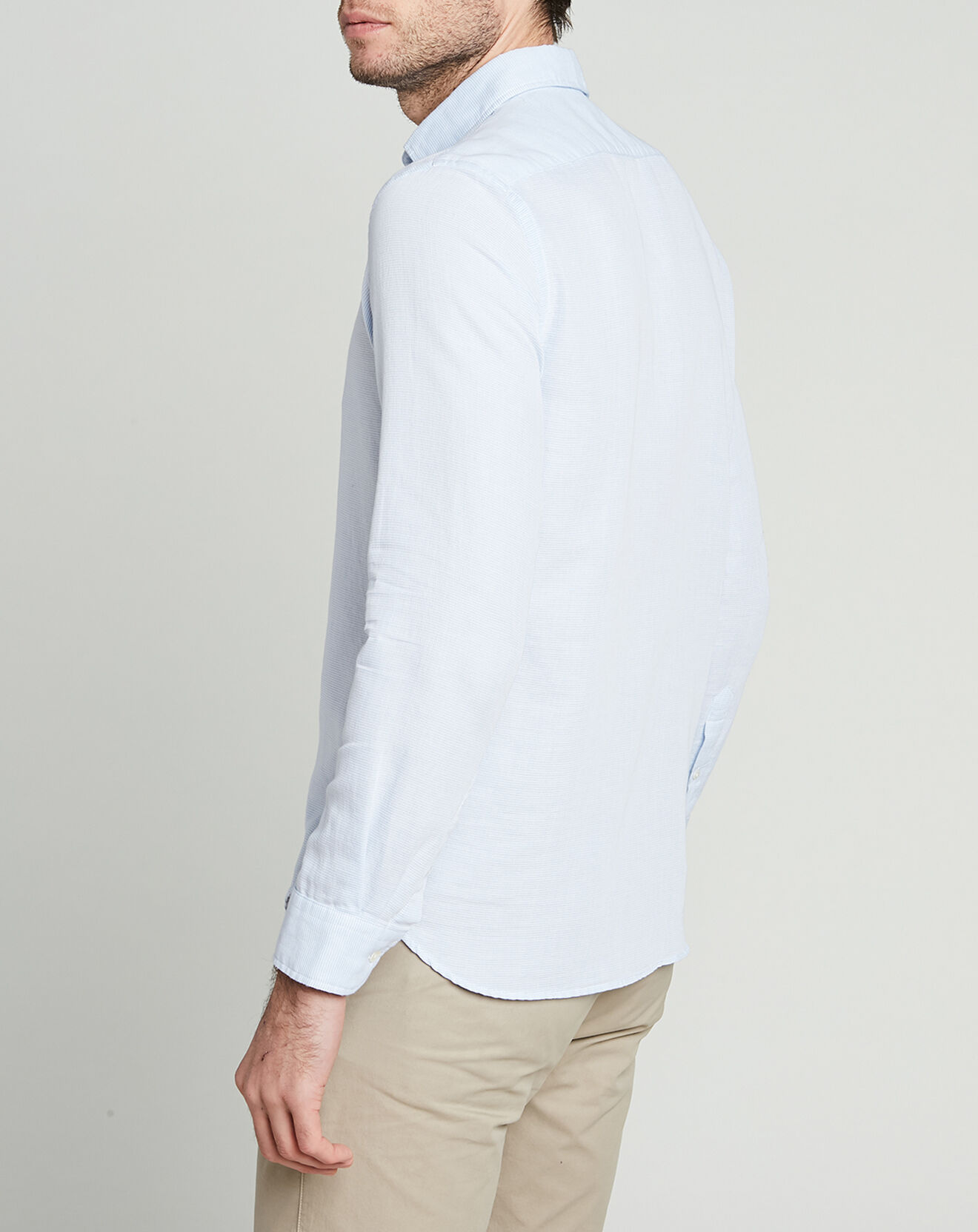 Hartford Chemise Slim Sammy micro pois bleue