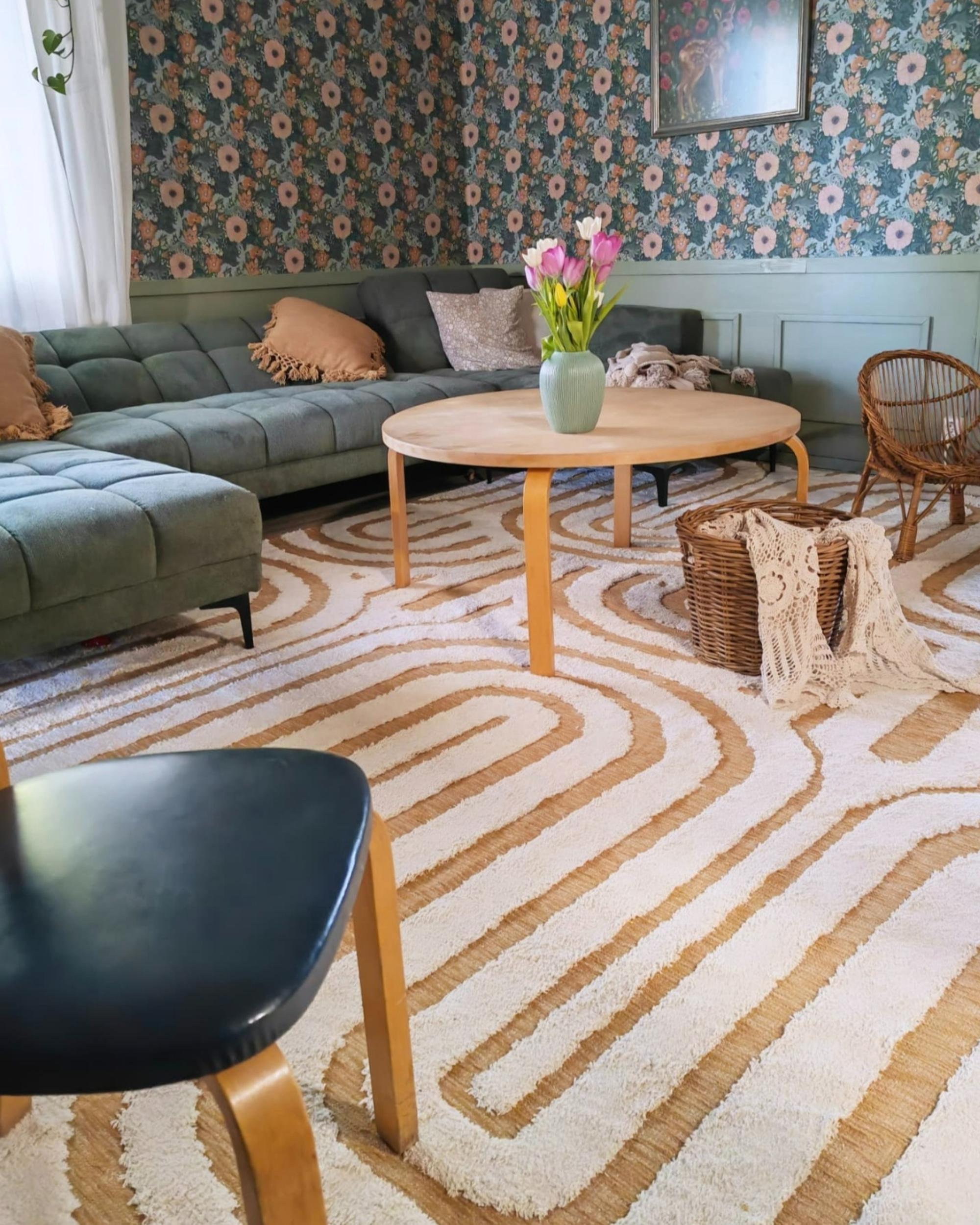 Vloerkleed PERAI Geel 300 x 400 cm Katoen