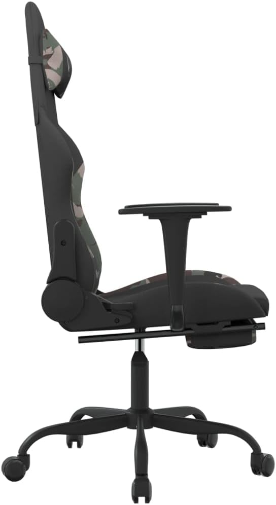 Chairs-Gaming Chairs-Swtif Gaming Chair with Footrest Black and Camouflage Fabric