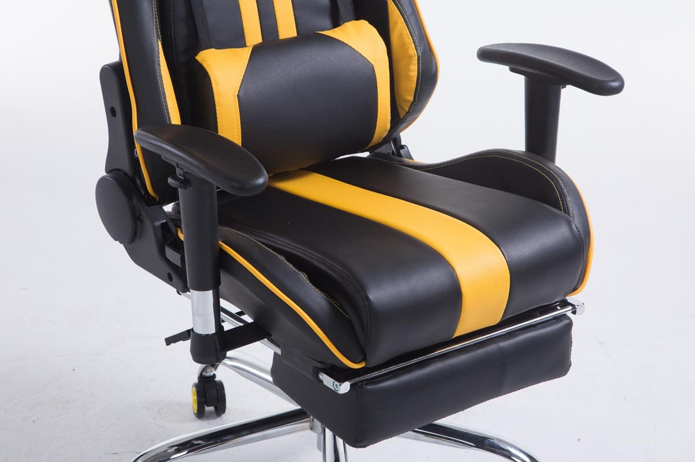 TPFLiving Racing Bürostuhl Limitless mit FußablageSchwarz/Blau