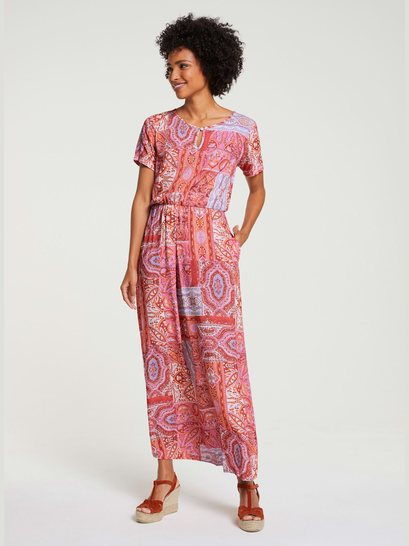 Robe imprimée coupe extra-longue tendance