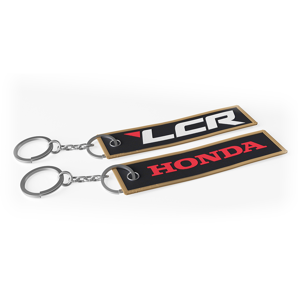 Ixon - Porte-clés textile LCR 22 Noir / Blanc / Rouge