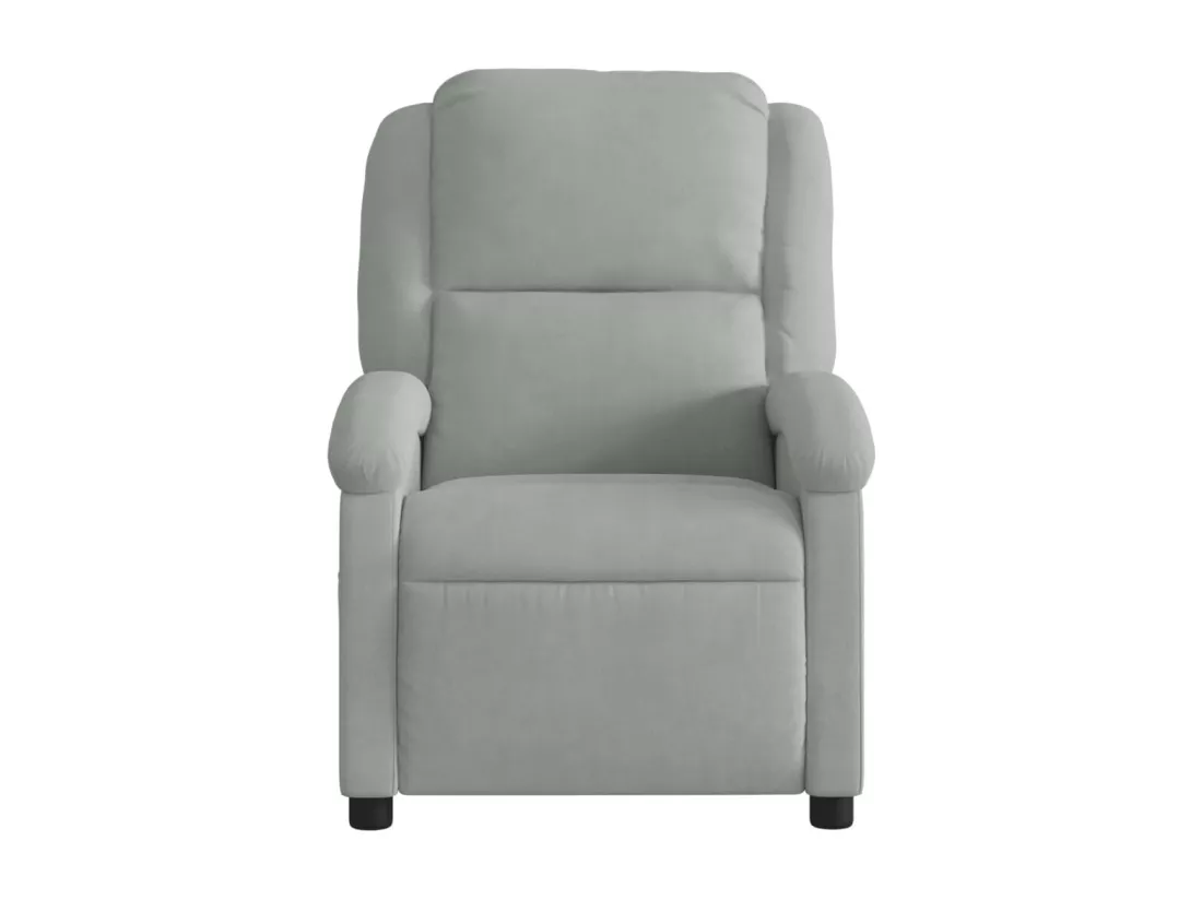 Fauteuil inclinable électrique gris clair velours
