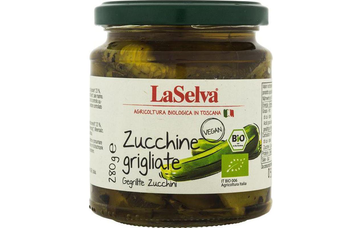 Gegrillte Zucchini in Olivenöl Bio 280 gBiologisch zertifizierte Zucchetti in Olivenöl