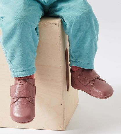 Bundgaard Leder-Krabbelschuhe - Tannu - Dark Rose