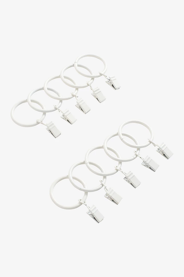 CURTIS gardinring med klips 10-pk