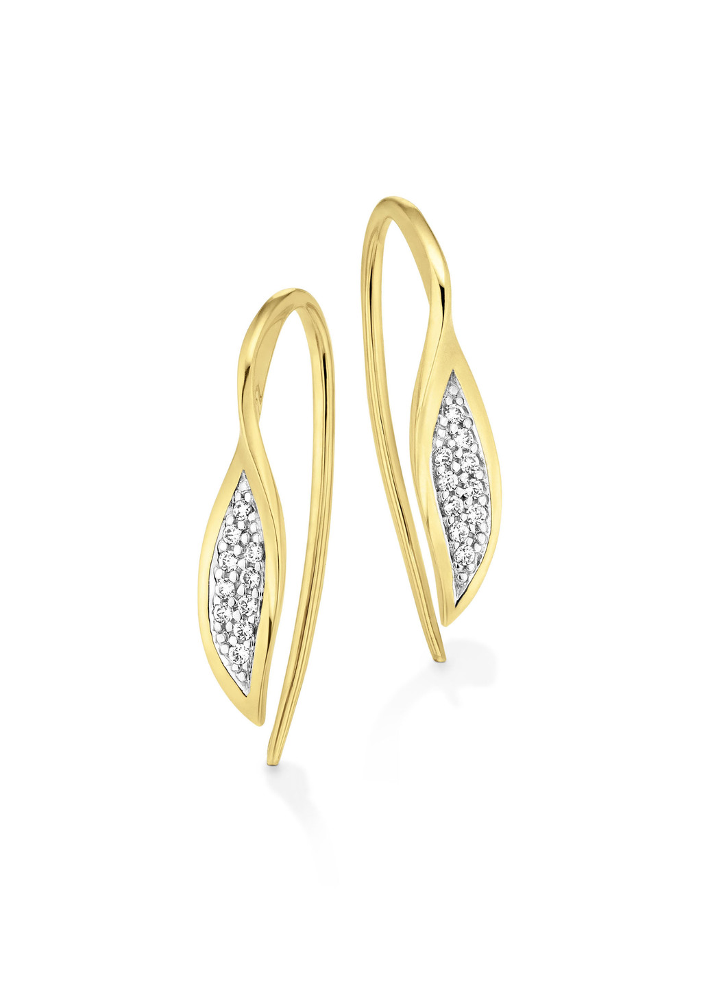 Ohrhaken in Bicolor mit 20 Brillanten