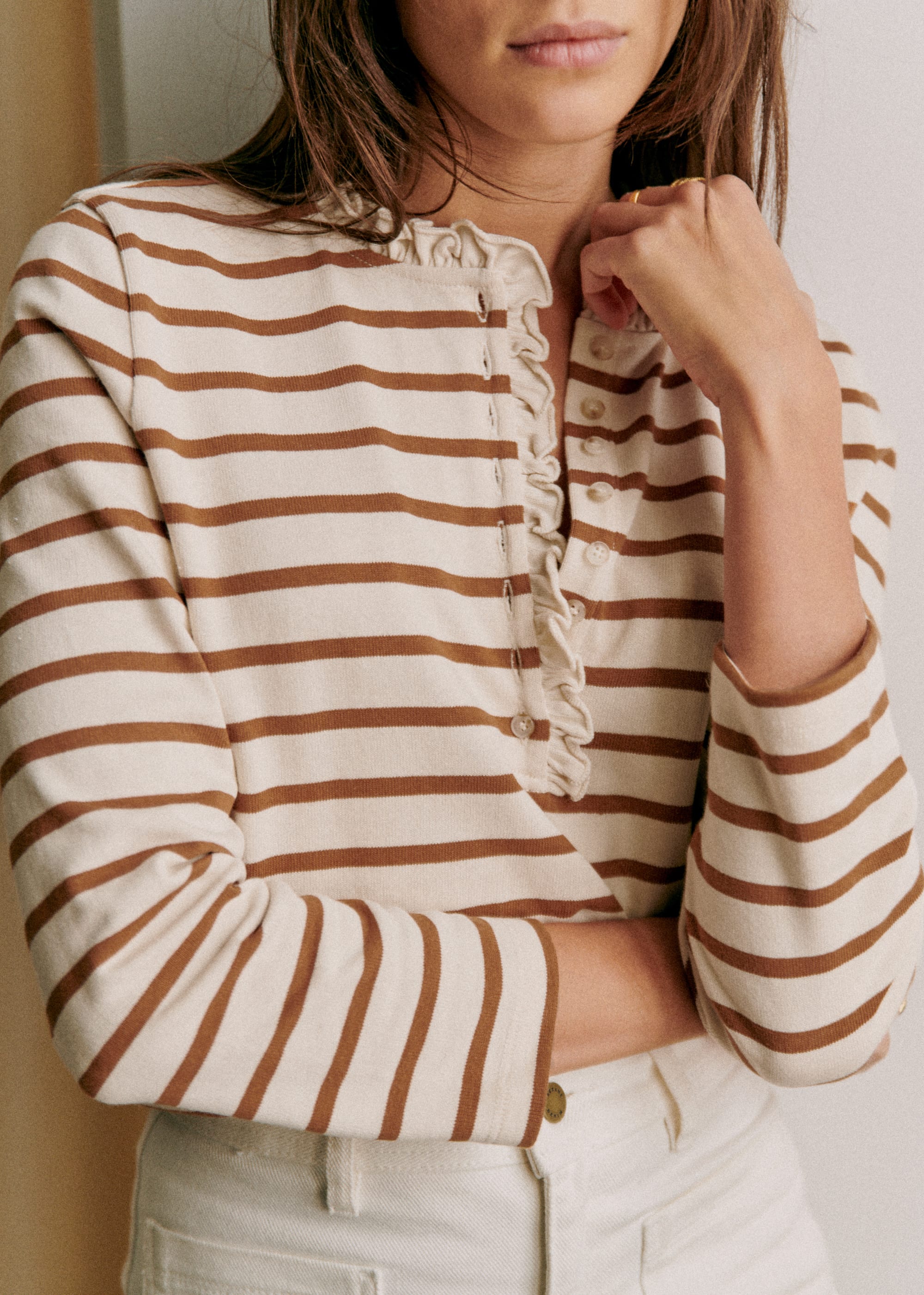 Marinière Gaël - Ecru / Camel - E-SHOP/CHEMISES & BLOUSES 5905305