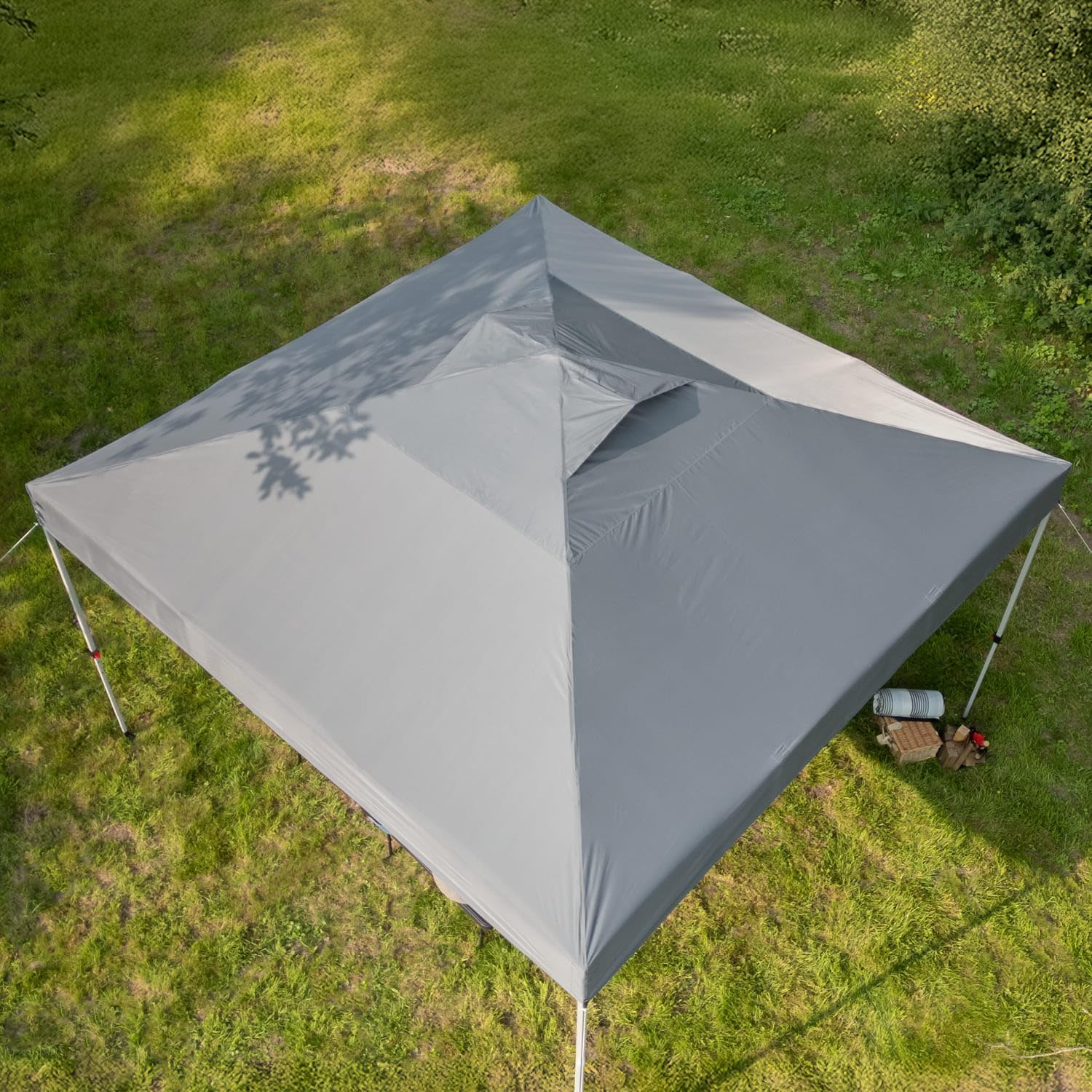 Skandika Pavillon Solvorn 3,6 x 3,6 m | patentierter Einhand-Mechanismus, Pop Up Faltpavillon mit Stahlgestell, UV-Schutz 50+, wetterfest, feuerfest CPAI-84, 3 m Höhe, Partyzelt | Garten, Camping