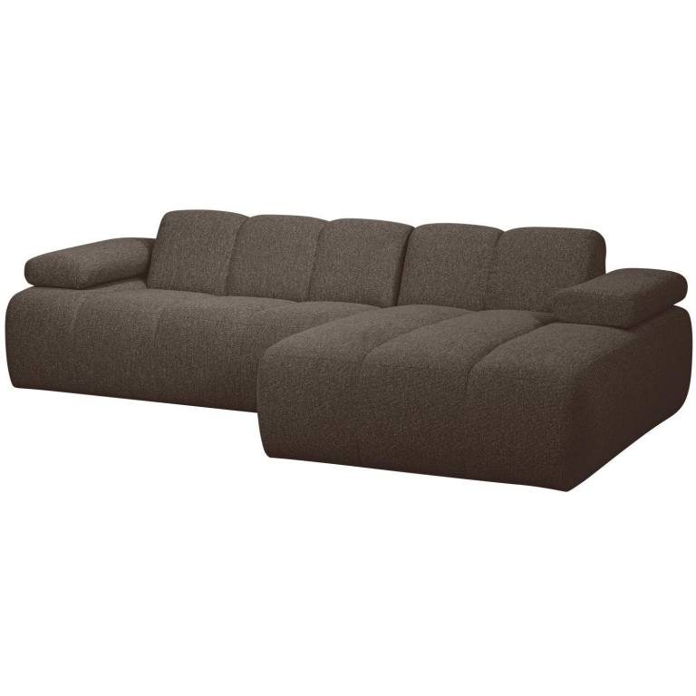 WOOOD Mojo bank chaise longue rechts bouclé bruin