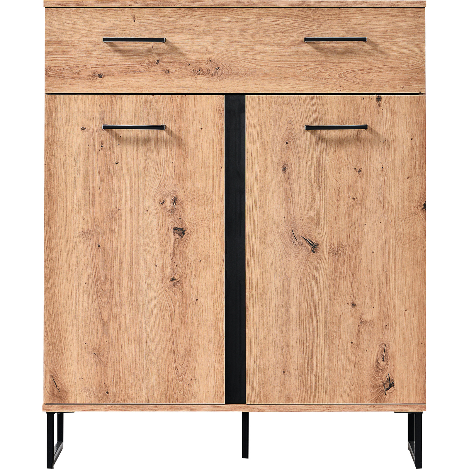 Garderobenkommode Sardinia Melamin Artisan schwarz  84.5 x 103.5 x 35 cm
