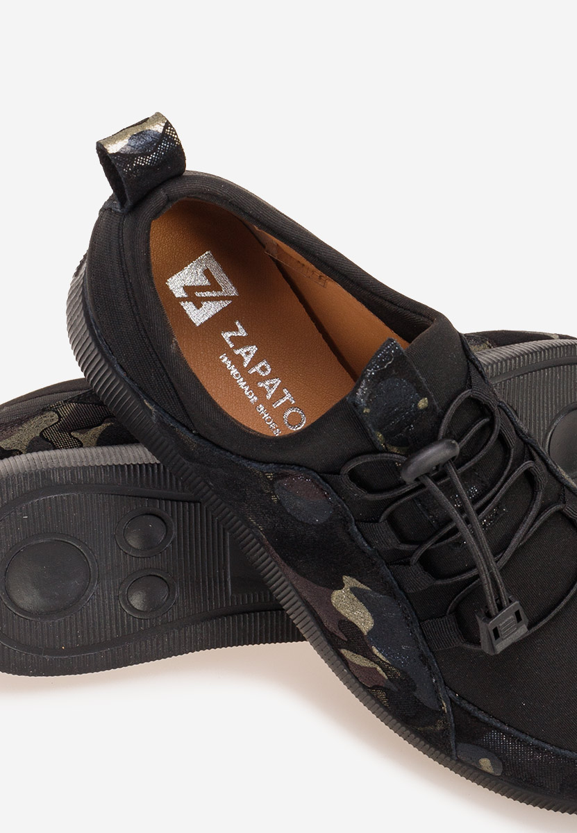 Chaussures casual femme en cuir noirs Nemena V5