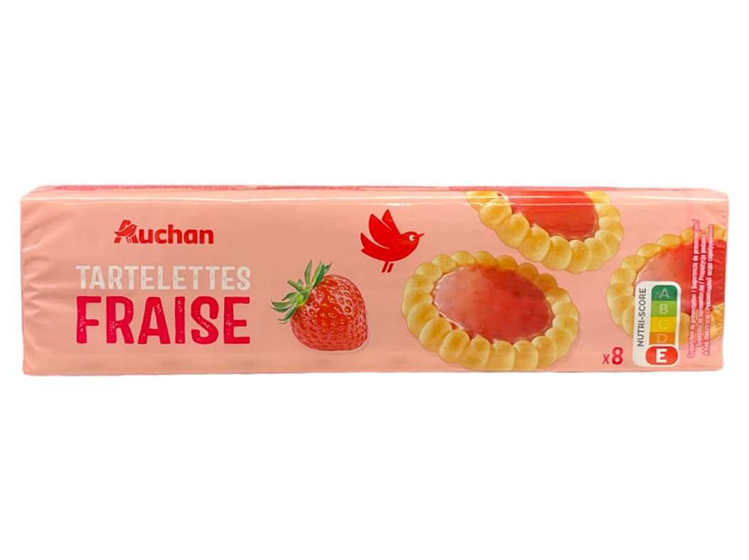 TARTELETES AUCHAN DE MORANGO 8UN 150G