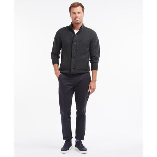 Barbour Essential Patch Zip Through Striktrøje, Charcoal Marl, XL