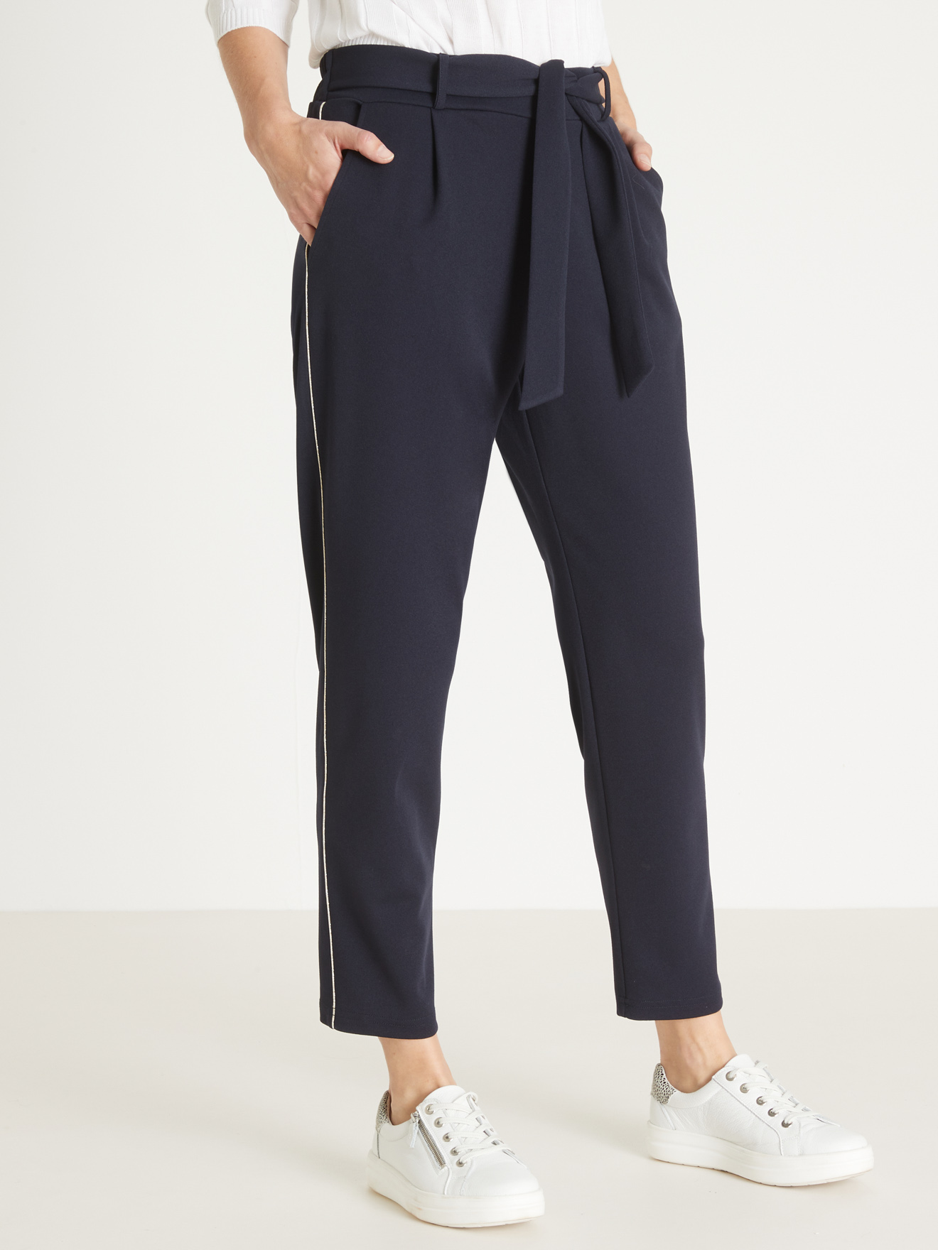 Pantalon raccourci élastiqué