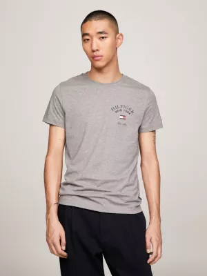 Camiseta Varsity com Logo Arqueado e Corte Slim