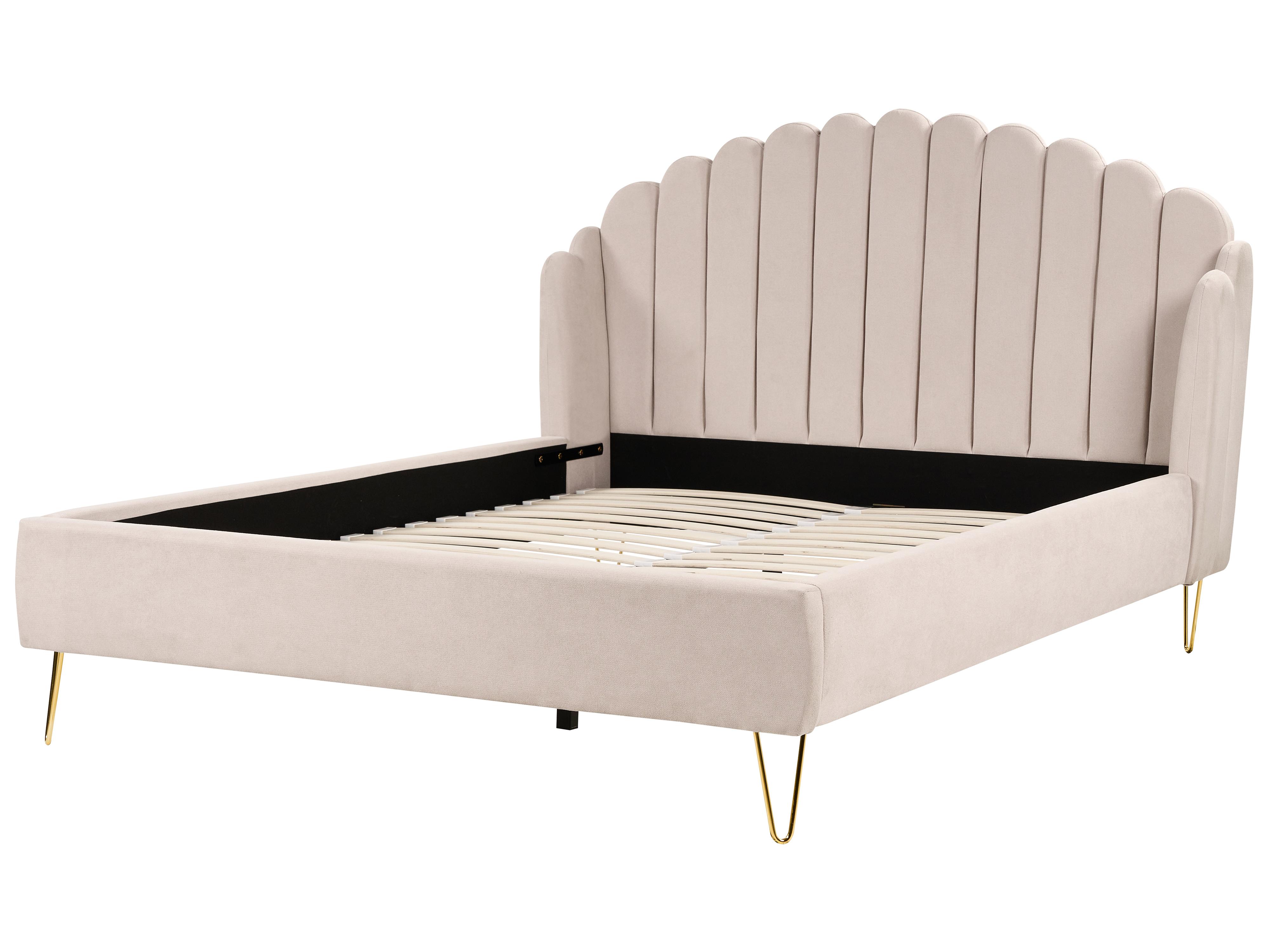 Bed Stof AMBILLOU 180 x 200 cm Lichtbeige
