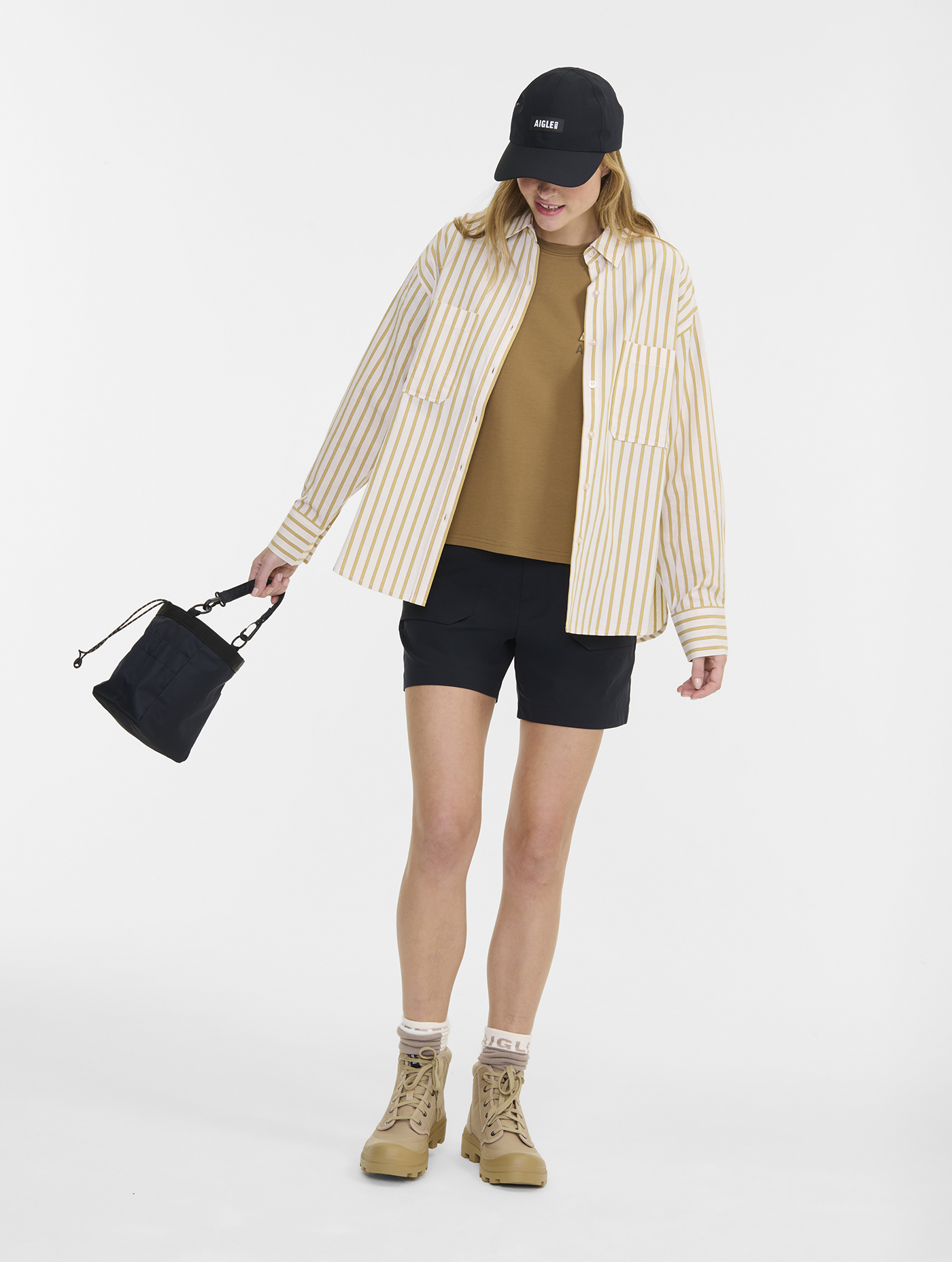 Chemise en coton rayée BEIGE ST