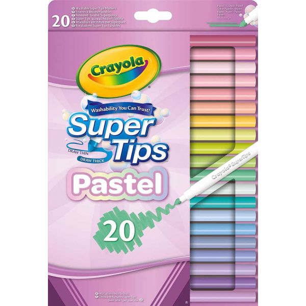 Crayola Super Tips Pastel 20 Unidades