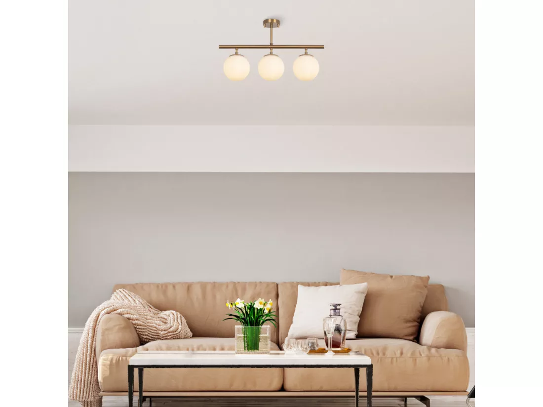 AMBRE - Plafonnier vintage - 3 lampes