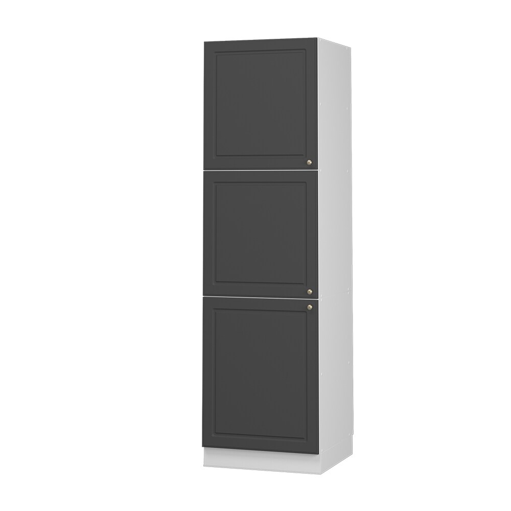 Vicco Herdumbauschrank Küchenschrank Küchenmöbel Fame-Line Landhaus Weiß Anthrazit 60 cm Gold Küche Einbauküche Blende Herdschrank Hochschrank Küchenzeile Drehtür Einlegeboden