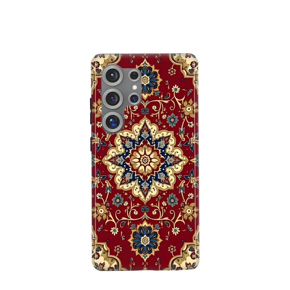 Samsung Galaxy S25 Ultra Hybrid (Kunststoff / Gummi) Hülle Orientalische Pracht 2 - Rot