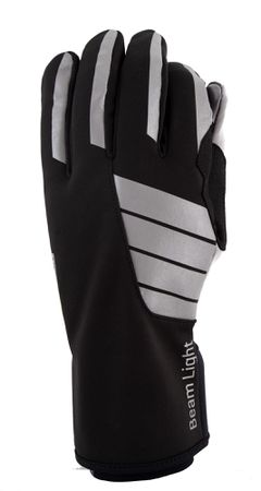 BEAM LIGHT reflektierende Unisex-Softshell-Handschuhe  silber  S=7