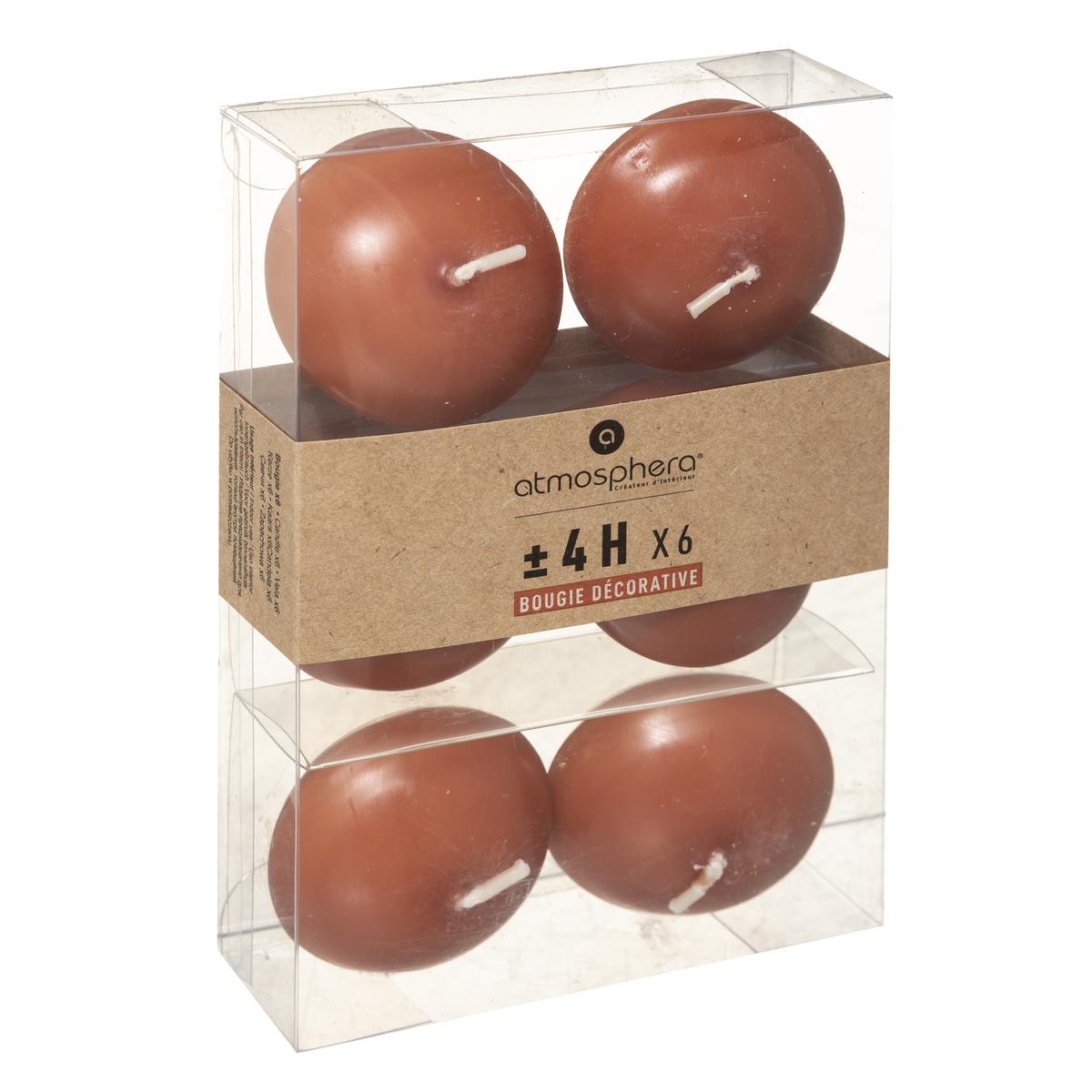 BOUGIE FLOTTANTE HUGO AMBRE 4.5CM X6 PIECES