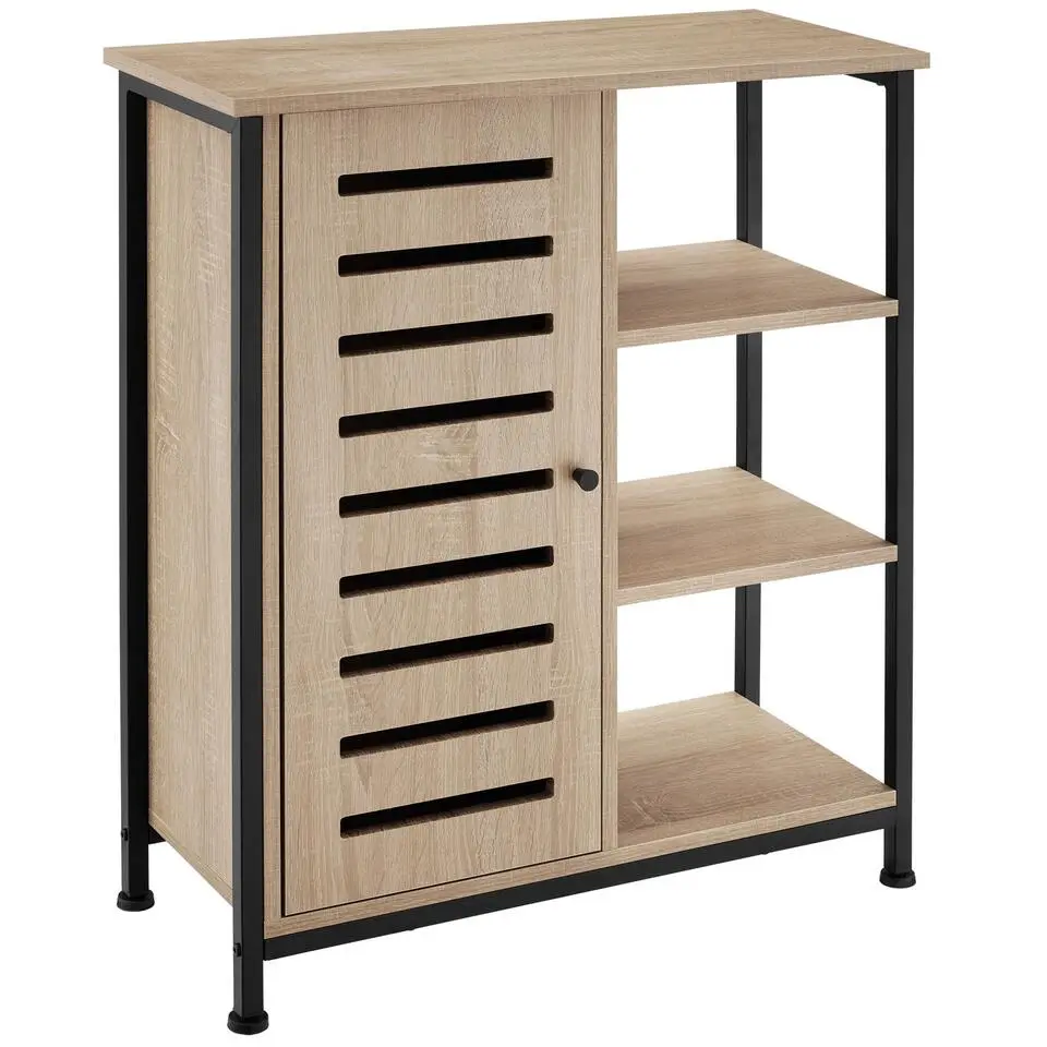 tectake Wandkast 71x32x82cm, Industrieel Licht Hout, Eiken Sonoma