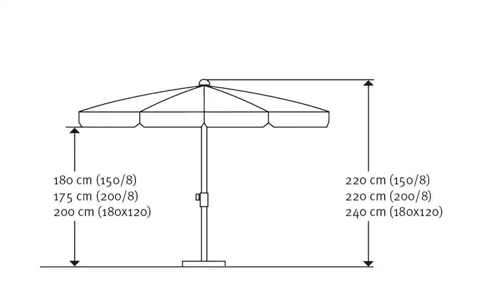 Sonnenschirm Locarno 150 cm Rot