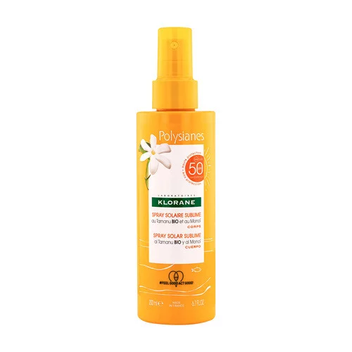 Klorane - Solaire - Spray solaire sublime SPF 50 au Tamanu BIO et au Monoï - Corps 200 ml