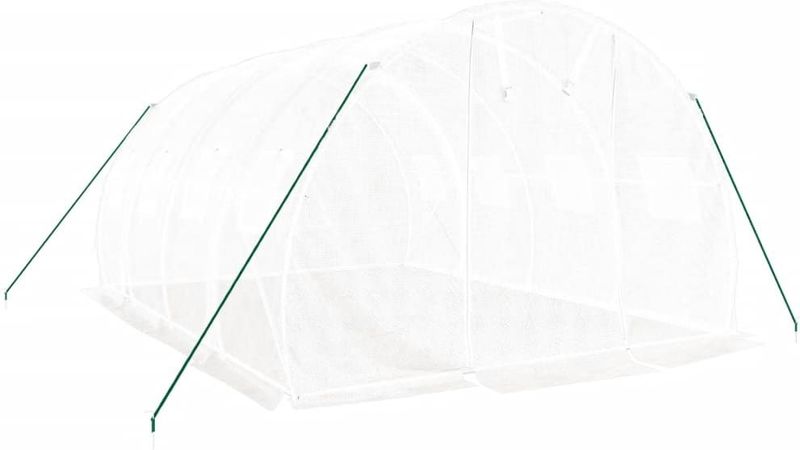 vidaXL - Tuinkas - Wit - Stalen Frame - 12 m²