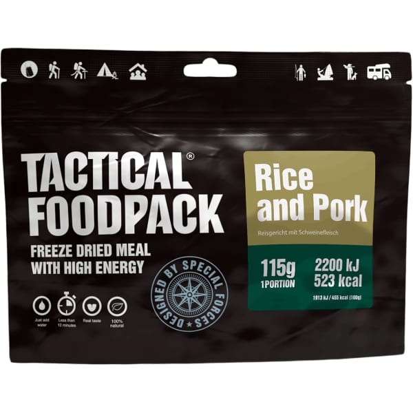 Repas lyophilisé TACTICAL FOODPACK FOODPACK RICE AND PORK 115G