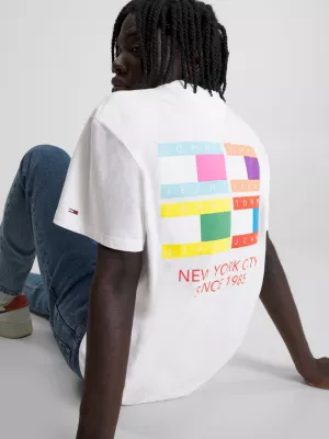 Camiseta Relaxed Fit com Logo nas Costas