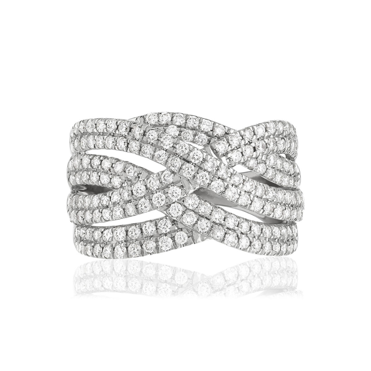 Bague or blanc 750 diamants