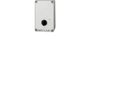 LS CONTROL Regulator 5-15E / SpeedSwitch ES341, 5-trin, 1,5A i grå plastboks med indbygget termosikring. 230VAC/50Hz, IP32. Mål 172x106x100 mm.
