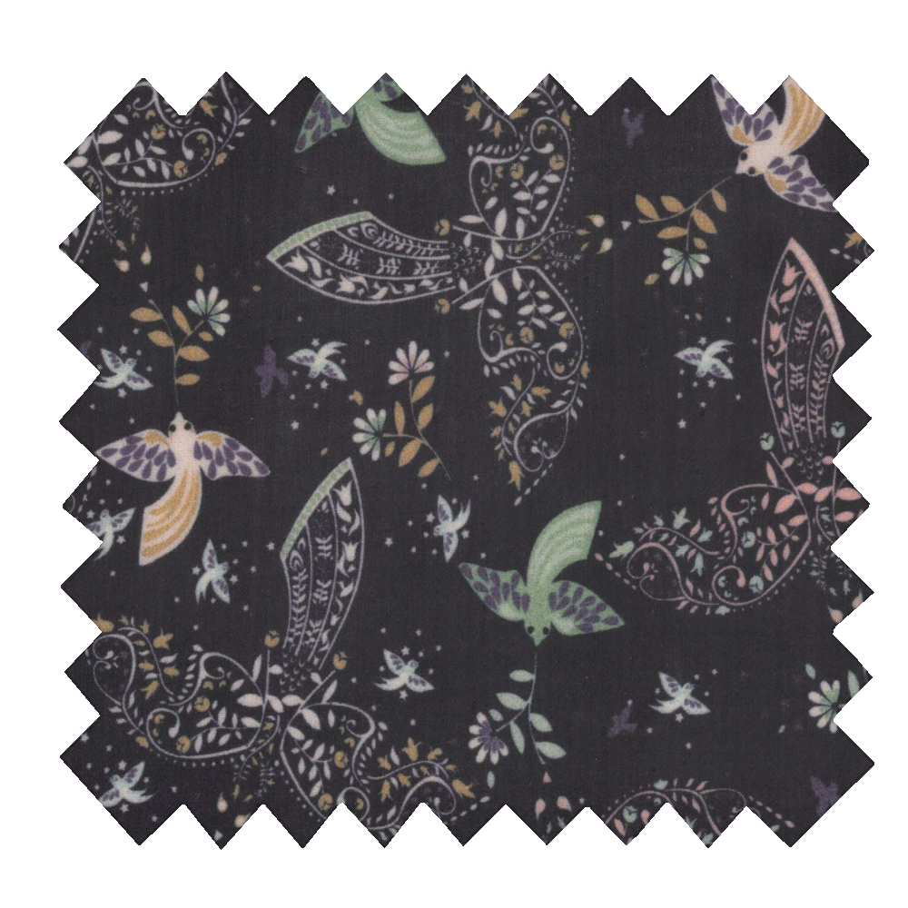 Tissu Enduit Au Mètre Ex2480 Oiseau Bandana Marine