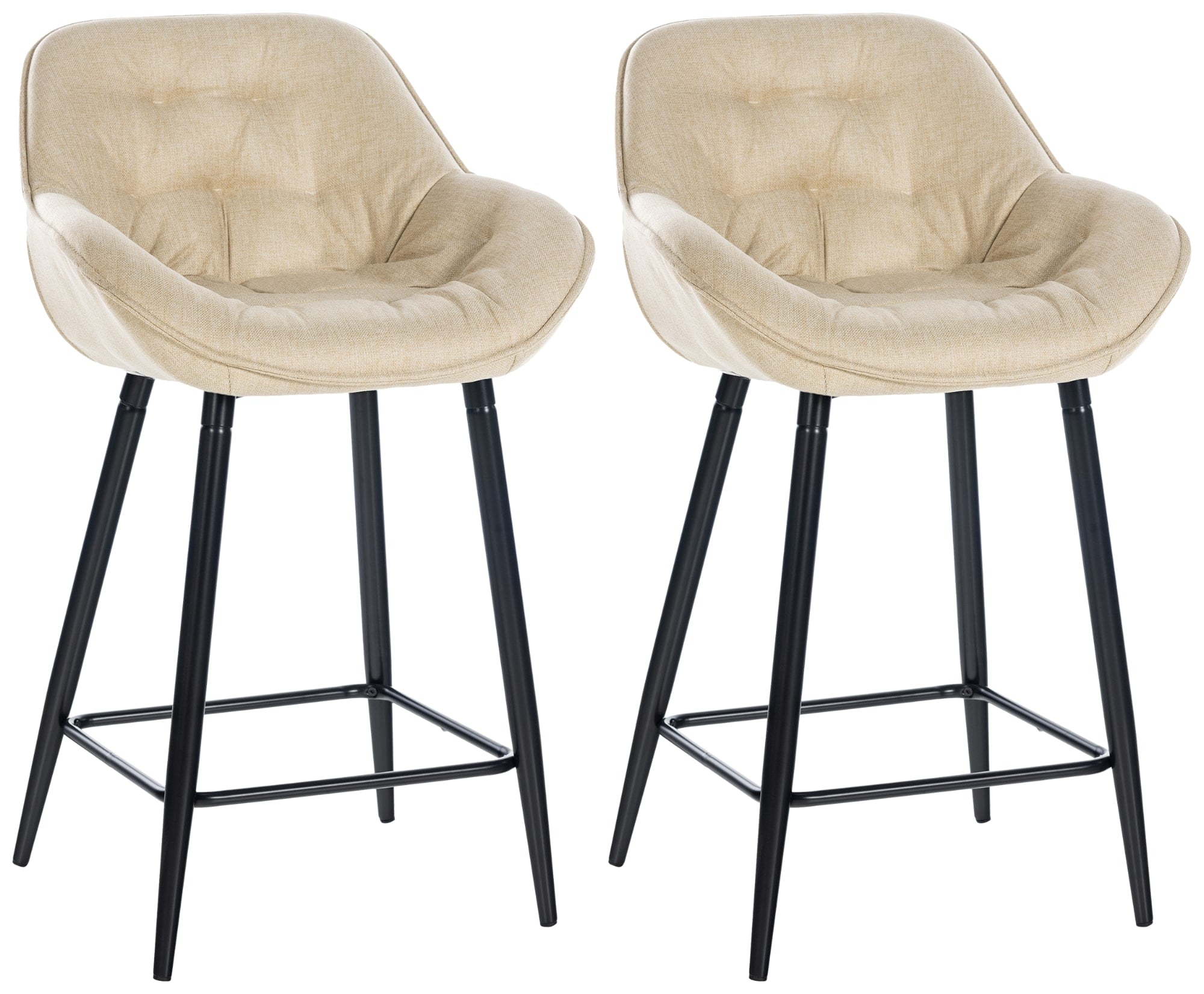 CLP 2er Set Barhocker Gibson - Tresenstuhl Mit Fußstütze - 2 x Tresenhocker Gepolstert