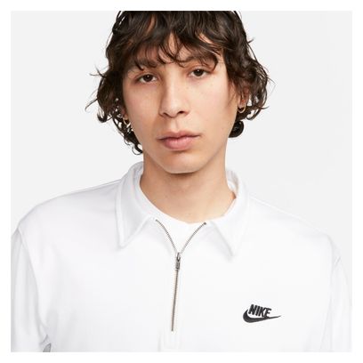 Polo manches longues Nike Club  Fleece Blanc Noir