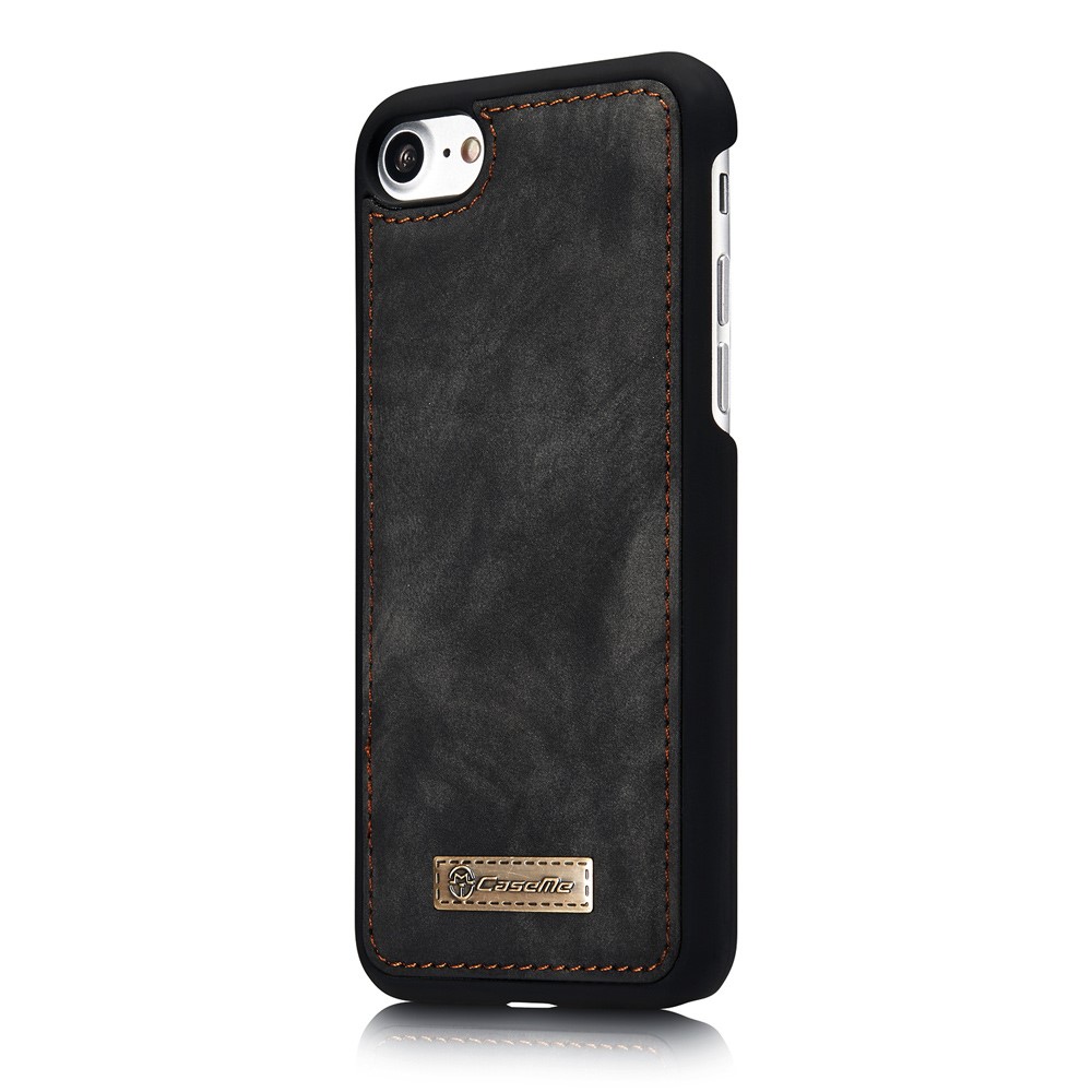 iPhone SE (2022/2020) / 8 / 7 3in1 Leder Tasche   Magnet Hardcase und Karten Etui - Grau