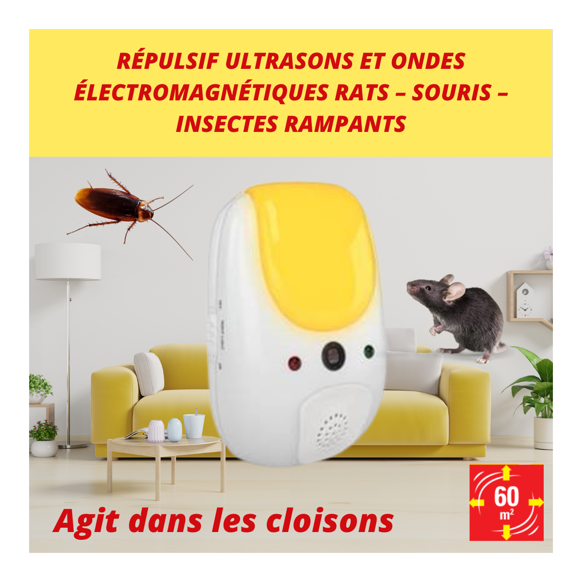 Retro répulsif 2 en1 - ondes électromagnétiques