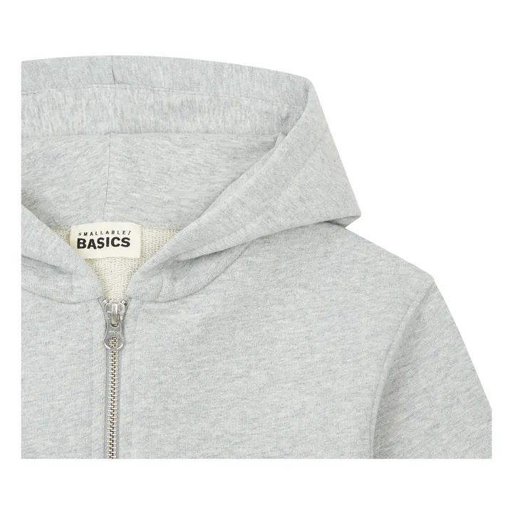 SMALLABLE BASICS Hoodie Garçon Zippé Coton Bio | Gris chiné