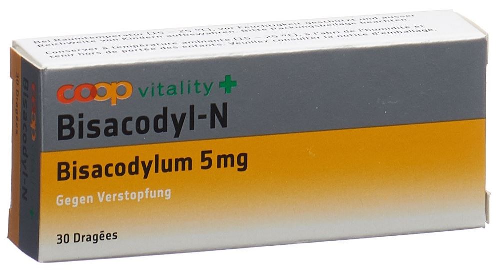 Coop Vitality Bisacodyl-N Drag 5 mg Blist 30 Stk