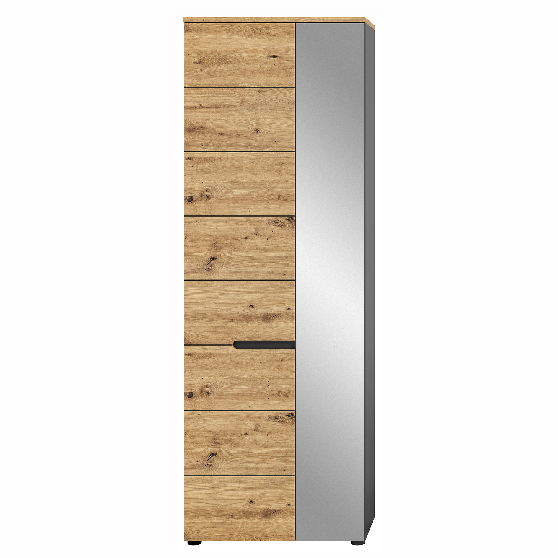 Garderobenschrank - Artisan Eiche - Basalt grau - 65 cm