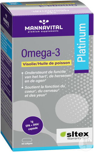 Mannavital Platinum Omega-3 Huile De Poisson 60 Gélules