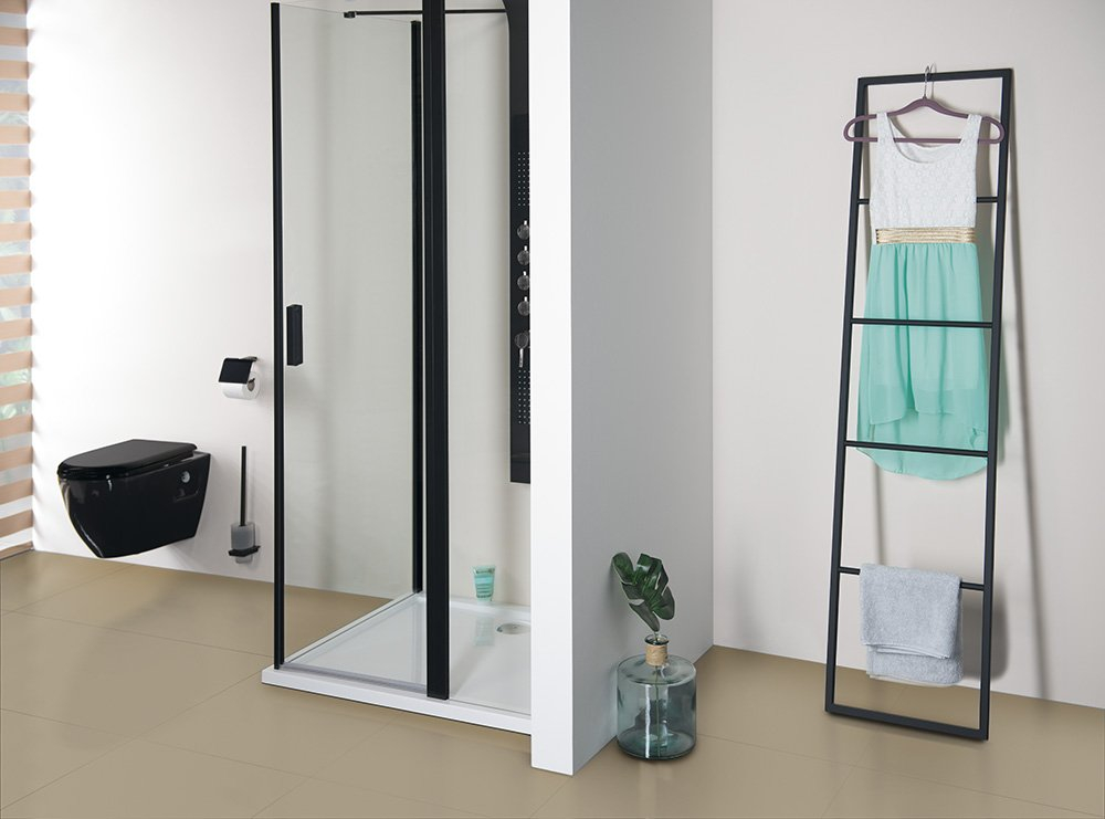 Sapho Industrial handdoekrek mat zwart 170x42cm