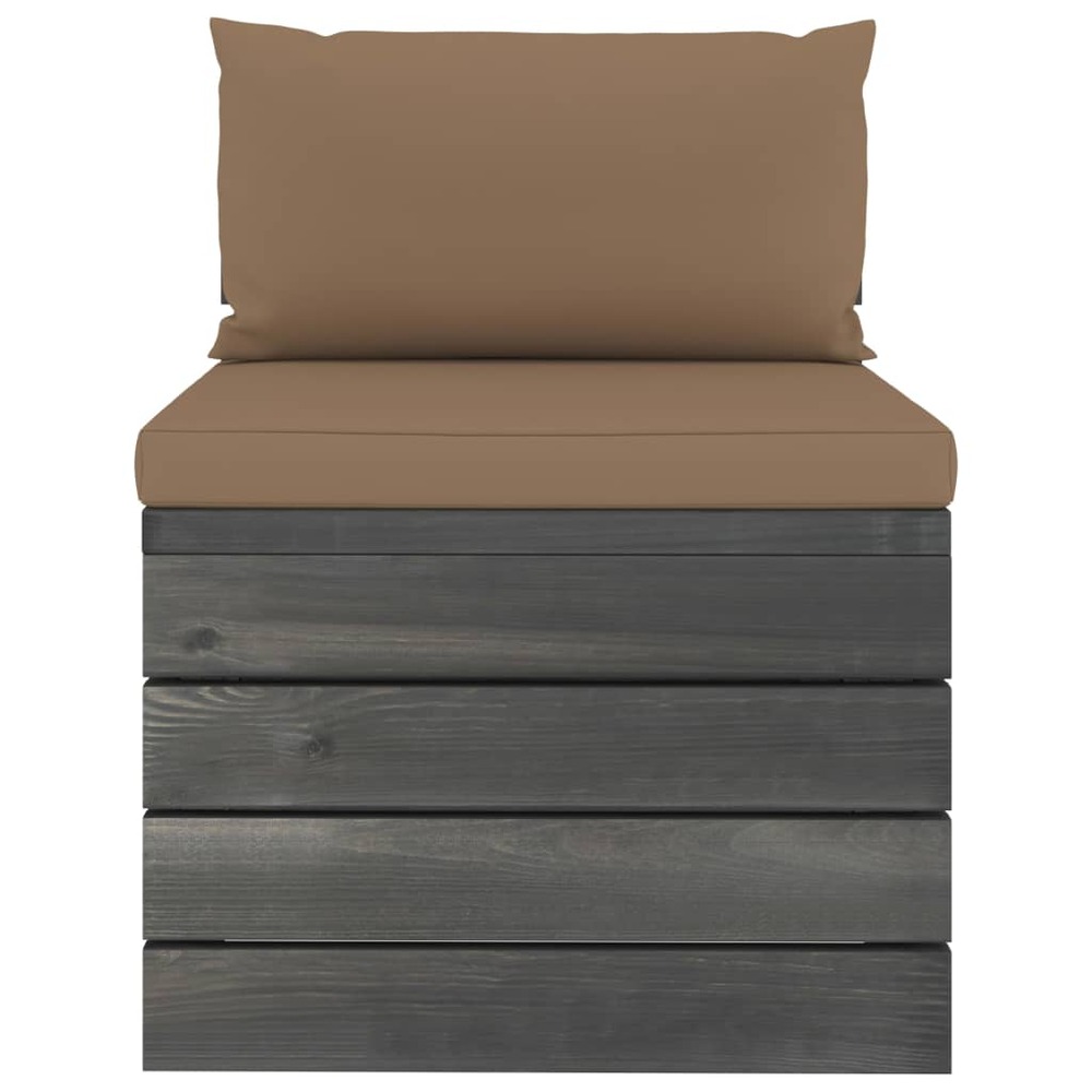 Salon de jardin palette meuble d'extérieur ensemble de mobilier 6 pièces avec coussins bois de pin massif