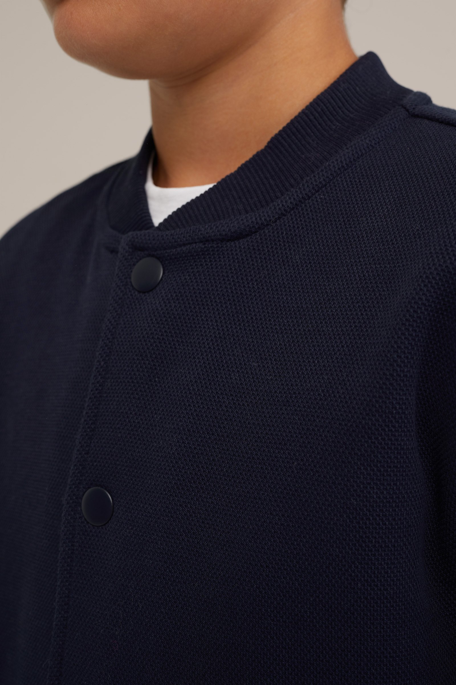 Jongens bombervest met structuur Blue Ridge Marineblauw