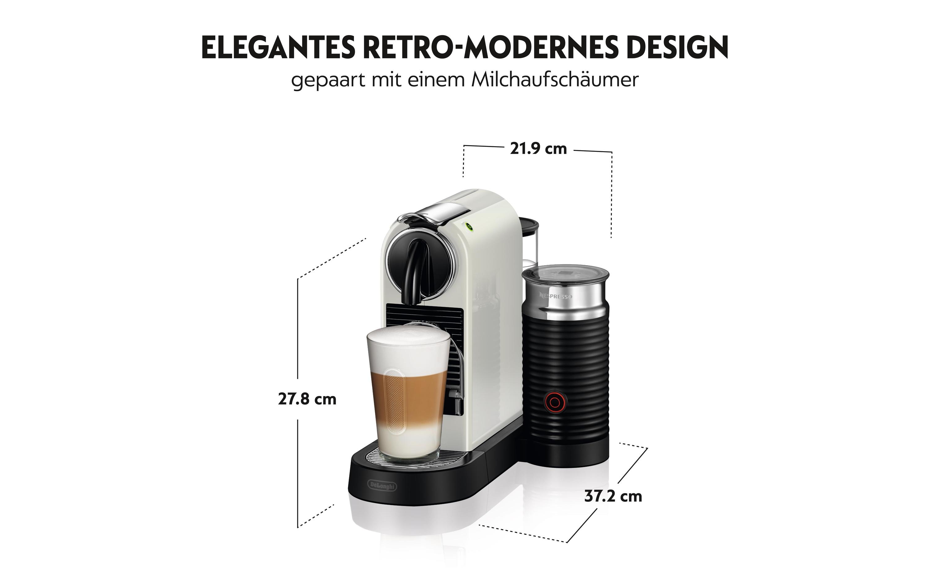 Kaffeemaschine Nespresso CitiZ & Milk EN267.WAE Weiss<br>Elegante Kapselmaschine der Original Line mit Aeroccino-Milchschäumer