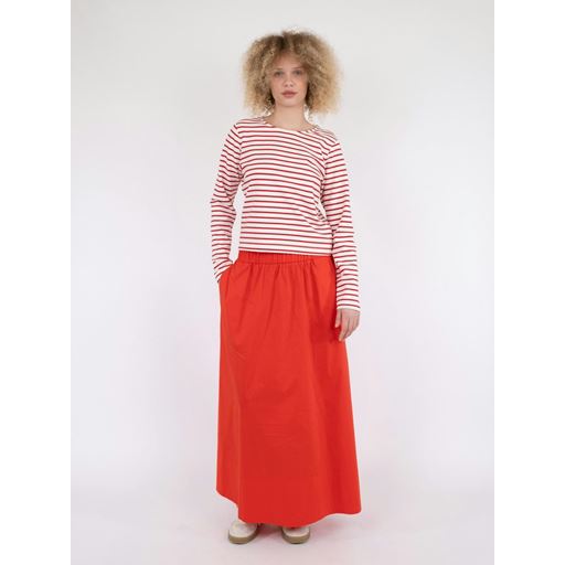 Neo Noir Yara Long Poplin Nederdel, Red, 36